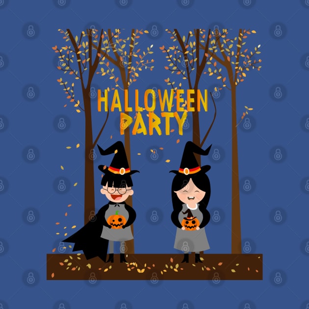 halloween party background cute kid icons by aalomda32