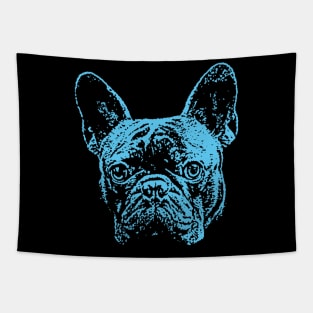 Blue French Bulldog Tapestry