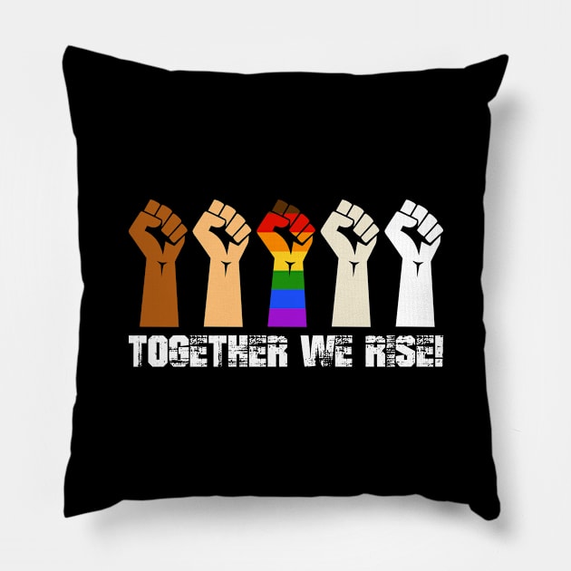 Black Lives Matter Together We Rise Pillow by schreynal