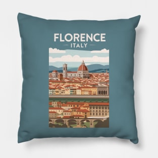 A Vintage Travel Art of Florence - Italy Pillow