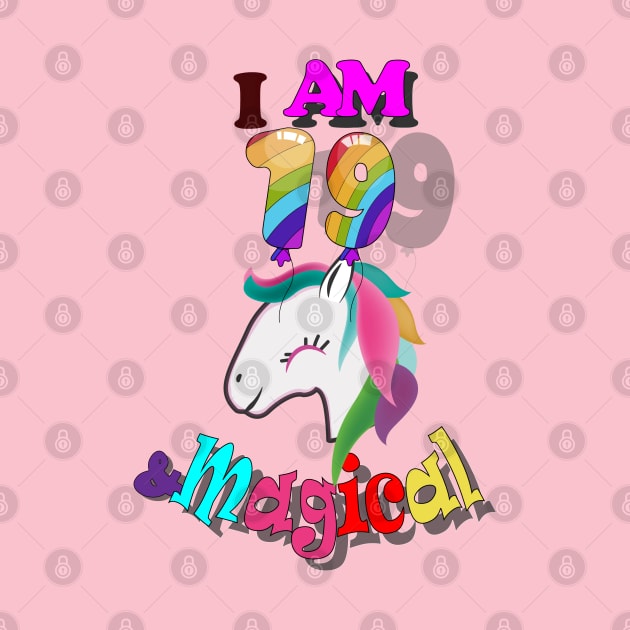 unicorn 19th birthday: I am 19 and magical by bratshirt