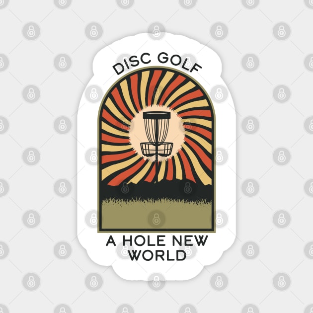 Disc Golf A Hole New World | Disc Golf Vintage Retro Arch Mountains Magnet by KlehmInTime