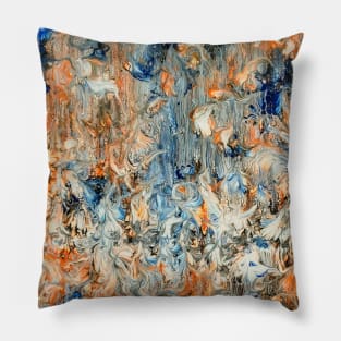 Abstract in Orange and Blue Pillow