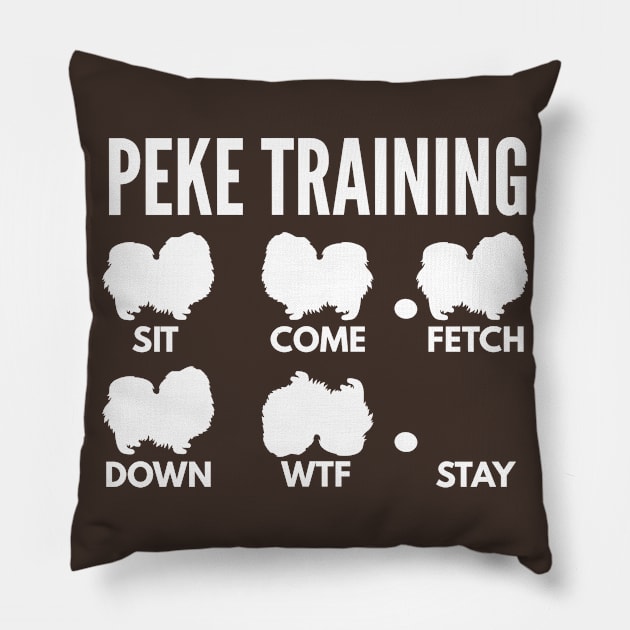 Peke Training Pekingese Dog Tricks Pillow by DoggyStyles