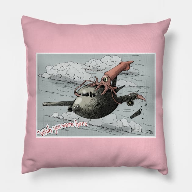 Wish You Were Here Pillow by Froobius