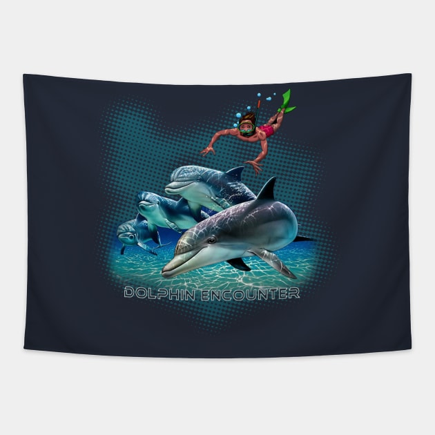 Dolphin Encounter Tapestry by Digitanim8tor