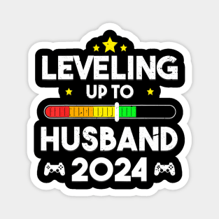 Leveling Up To Husband Loading Promoted to Husband Est 2024 Magnet