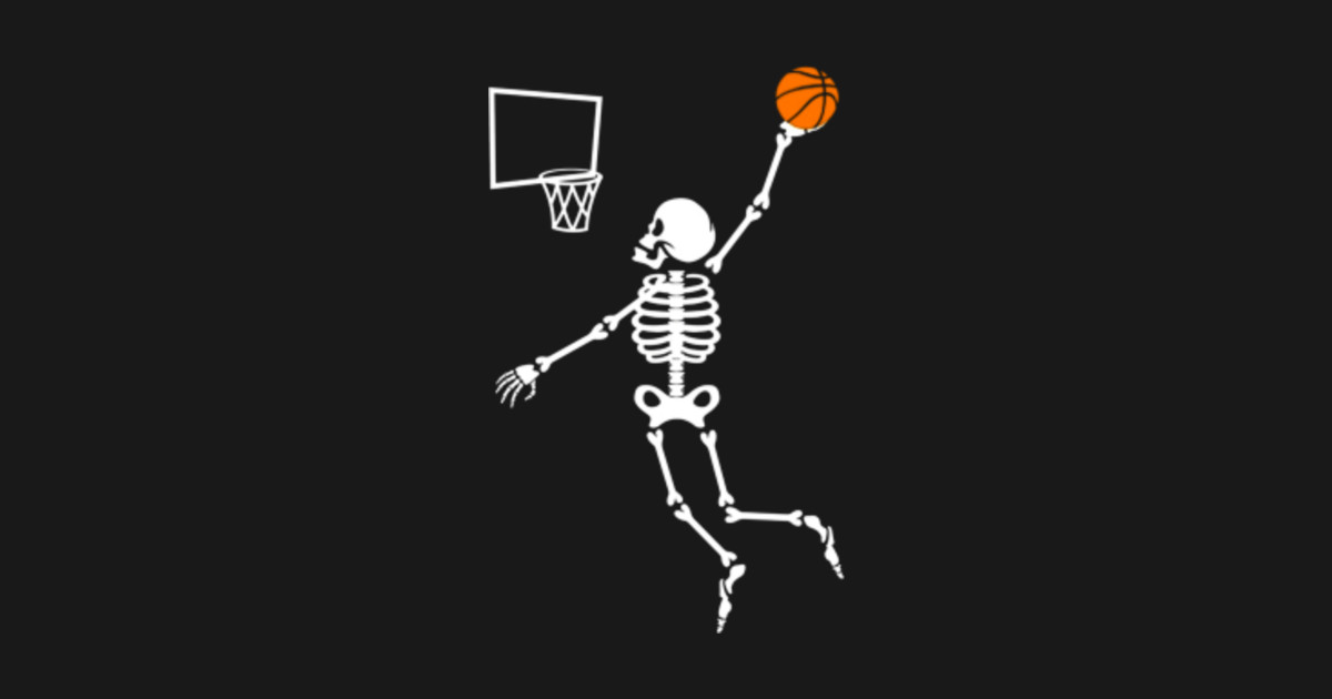 Skeleton Basketball Dunk TShirt Halloween Slam Dunking Gift - Skeleton ...