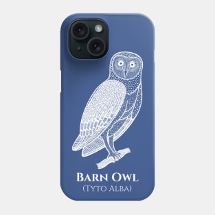 Barn Owl with Common and Latin Names - animal lovers design Phone Case