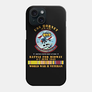 USS Hornet (CV-12) - Battle for Midway - WWII Veteran w PAC SVC Phone Case