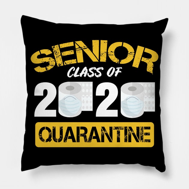 Senior Class Of 2020 Quarantine Toilet Paper Graduation Sunset Vintage Tee Pillow by BeDesignerWorld