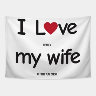 Funny Indian Pakistani Wife Husband Quote Cricket Joke Tapestry