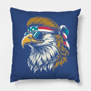 Epic Eagle Freedom Mullet Mens 4th of July Patriotic Fun Pillow