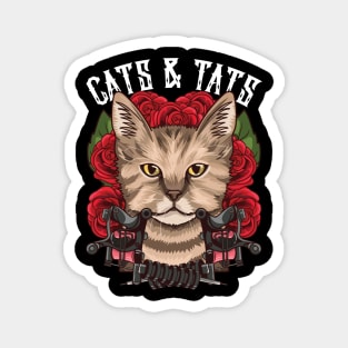 Cute Cats & Tats Inked Funny Tattoo Obsessed Magnet