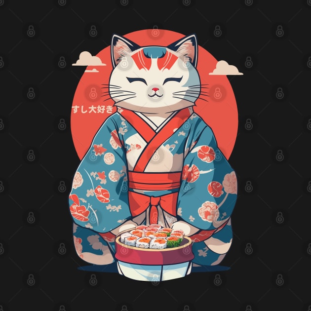 Cute Cat Sushi Daisuki by PetODesigns