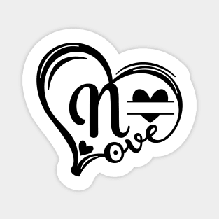 letter n monogram in the shape of love Magnet