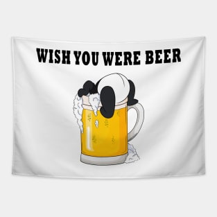 Wish You Were Beer - Funny Panda Tapestry