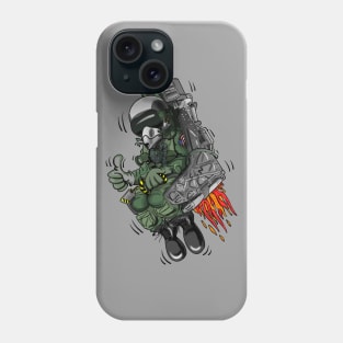 Military Fighter Jet Pilot Ejection Seat Cartoon Illustration Phone Case