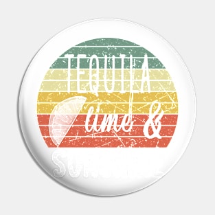 Tequila Lime & Sunshine Funny Vintage Retro Style Rainbow Pin