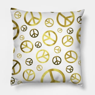 GOLDEN Peace Symbol Pillow