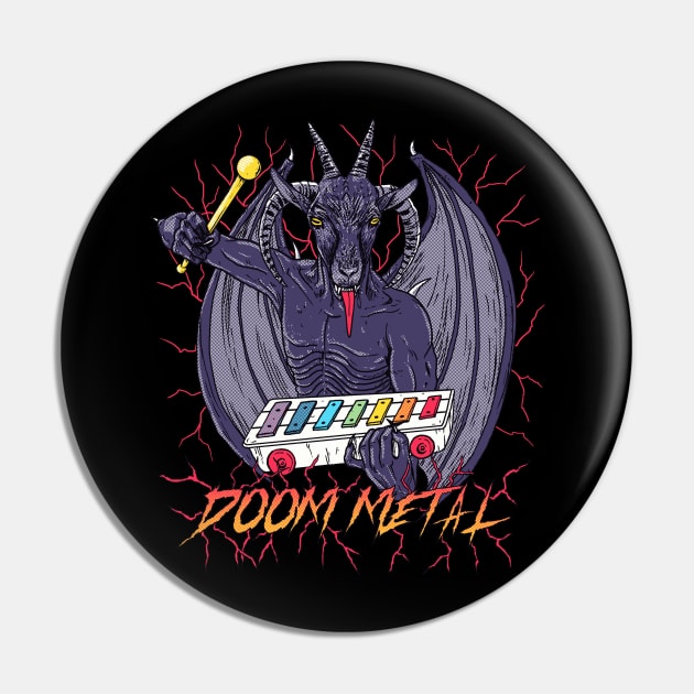 Doom Metal Pin by Hillary White Rabbit