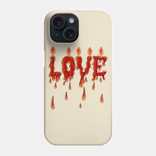 Love Red Romantic Candles Phone Case