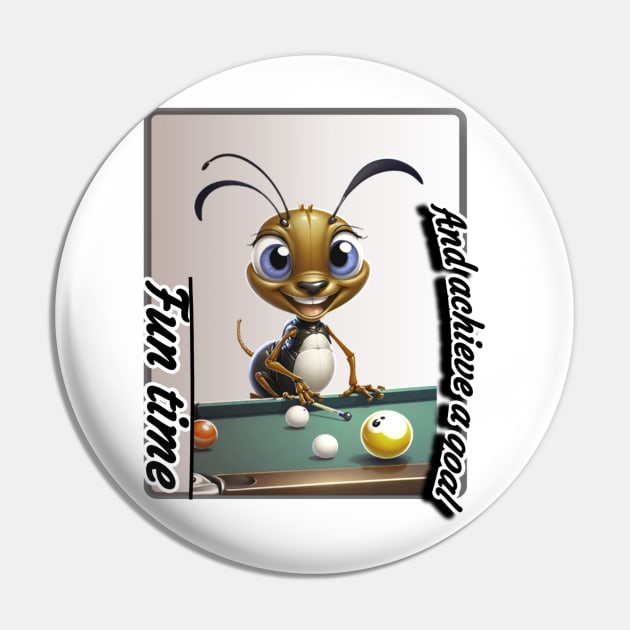 Cute smiley ant playing billiards Pin by Human light 