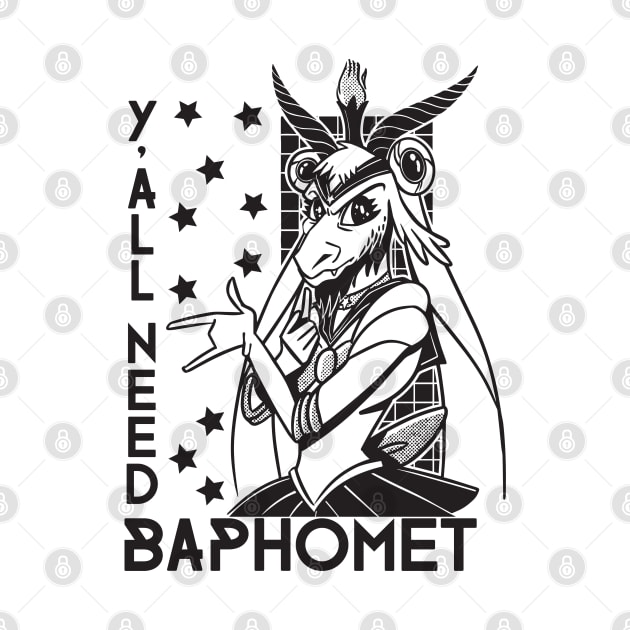 Y'all need baphomet - Funny Anime Style Baphomet by Emmi Fox Designs