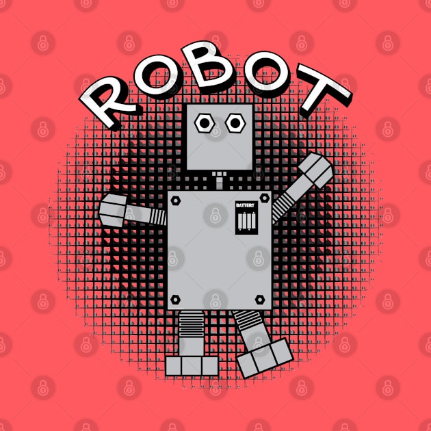 Robot Text Dark Patterned Background by Barthol Graphics