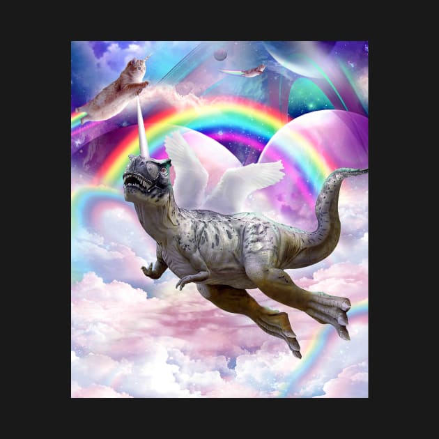 Rainbow Dinosaur Unicorn Dinocorn by Random Galaxy