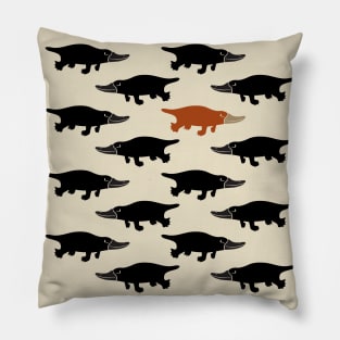 Platypus pattern - brown Pillow