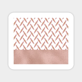 Pink floral - Rose gold Magnet