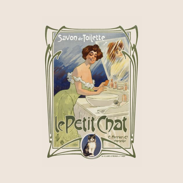 Savon de toilette - Le Petit Chat France Vintage Poster 1899 by vintagetreasure