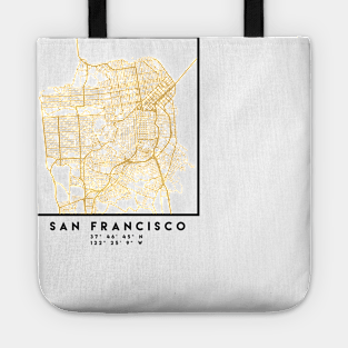 SAN FRANCISCO CALIFORNIA CITY STREET MAP ART Tote