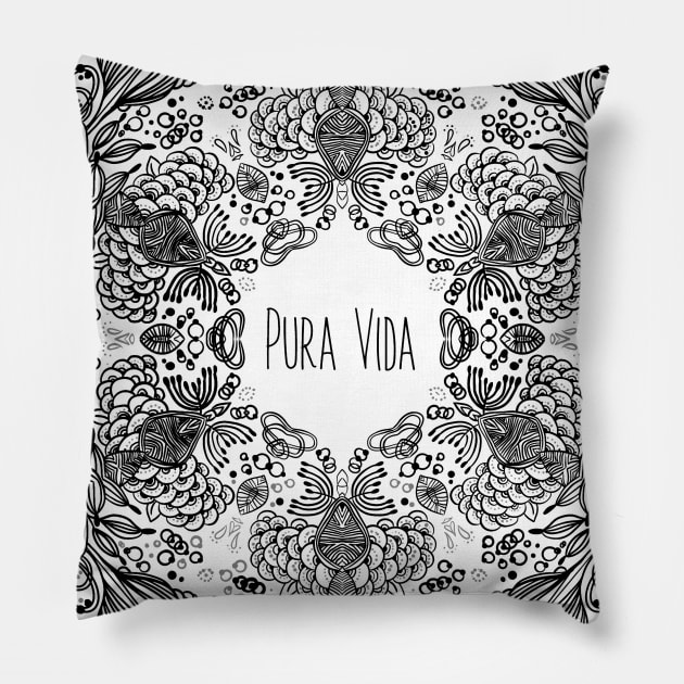 PURA VIDA B Pillow by MAYRAREINART