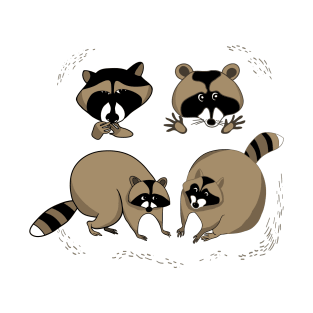 Four raccoons T-Shirt