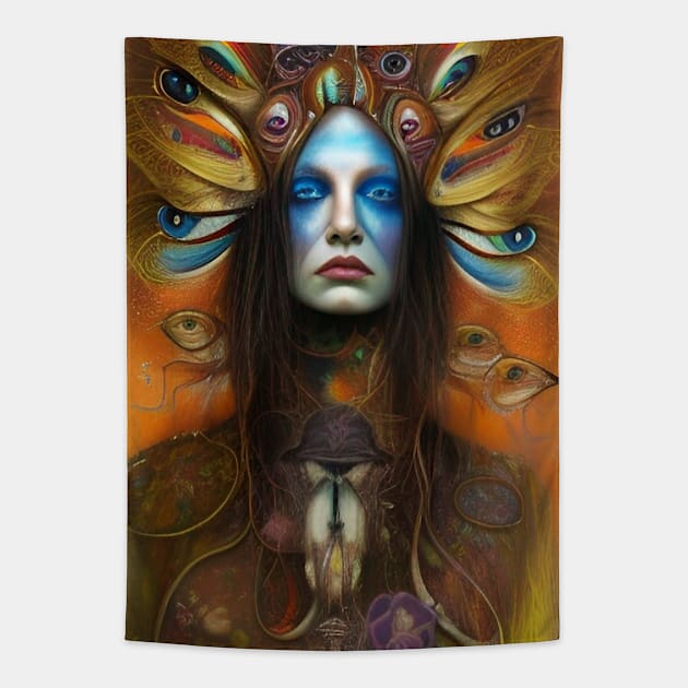 Stunning Visionary Art - Shamanism Spiritual Seeker of Visions Tapestry by ZiolaRosa