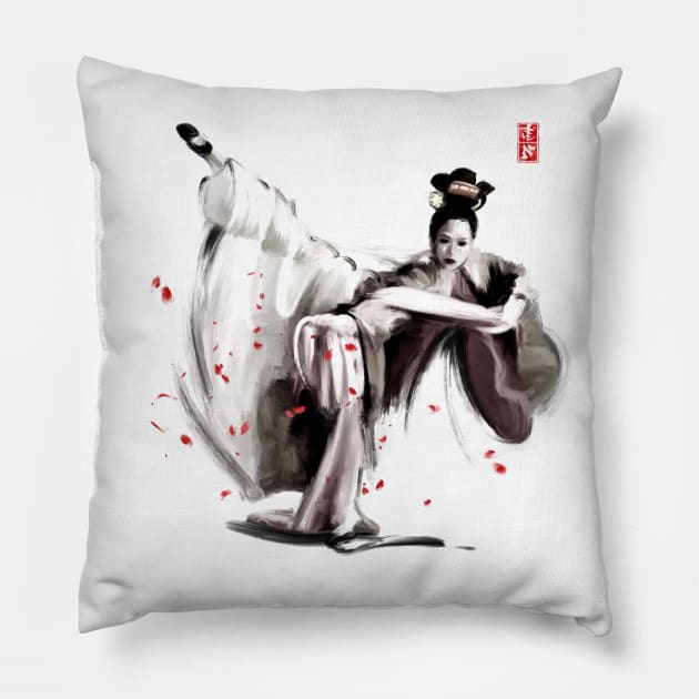 Chinese Court Dancer Pillow by ILYOart