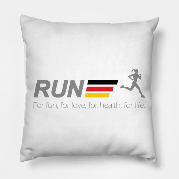 Run for life Germany Pillow by e3d