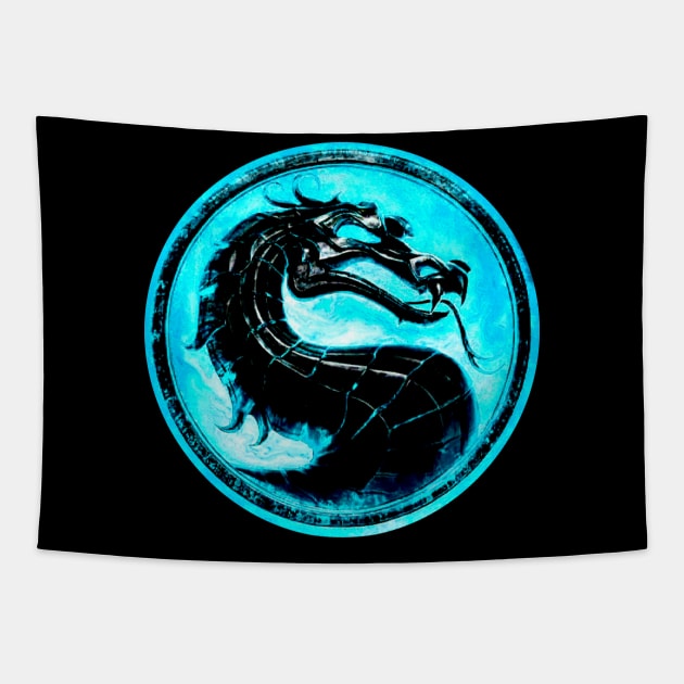 Mortal Ice Blue Tapestry by ris kingdom