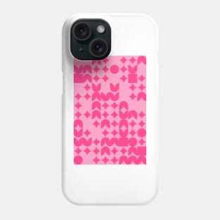 Girly Pinkish Geometric Pattern - Flowers & Stars #8 Phone Case