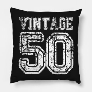 Vintage 50 2050 1950 T-shirt Birthday Gift Age Year Old Boy Girl Cute Funny Man Woman Jersey Style Pillow