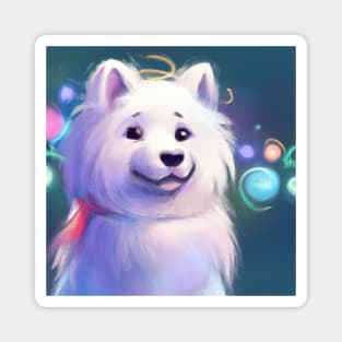 Cute Samoyed Drawing Magnet