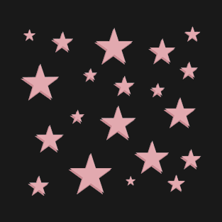 Pink star pattern - white background T-Shirt