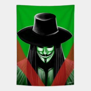 v for vendetta, remember the 4th of november in face mask Tapestry