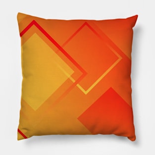 Geometric Orange And Red Diamond Art Deco Pattern Design Pillow