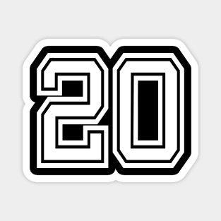 Numbers 20 for a sports team, group, or community Magnet