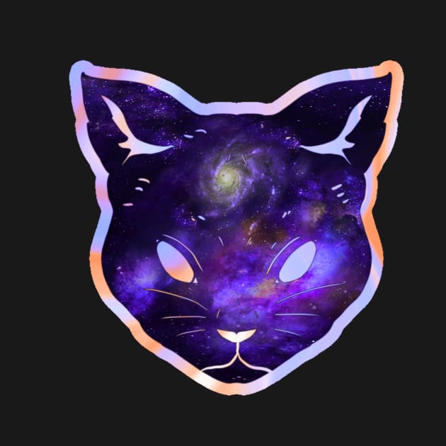 Cosmos iridescent milky way space cat by LukjanovArt