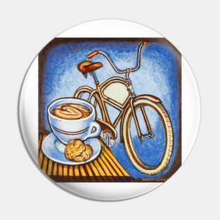 Brown Electra delivery bicycle coffee and amaretti Pin