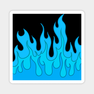 Stylish Bright Blue Flames! Magnet